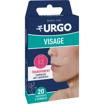 Urgo Spécial Visage Pansement Support Transparent Boîte de 20