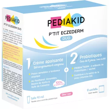 Pediakid P'tit Eczederm Duo Успокаивающий крем + пробиотики 