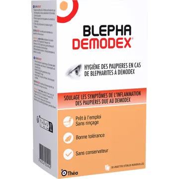 Blephademodex Rosácea Ocular 30 toallitas limpiadoras