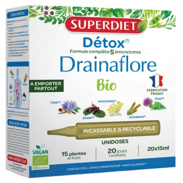 Superdiet Drainaflore Detox Bio 20 Eenheidsdoses
