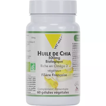 Óleo de Chia 500 mg Organic Vitall+ 60 cápsulas