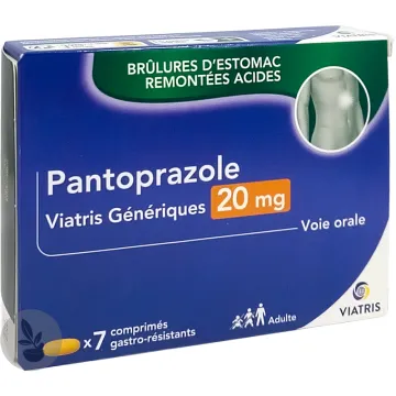 Pantoprazol 20 mg Acidez Viatris 7 comprimidos
