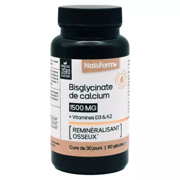 Nat&Form Nutraceutical Calcium Bisglycinaat D3 K2 90 Capsules