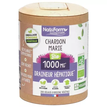 Nat & Form Chardon Marie Bio 200 Gélules Végétales Eco
