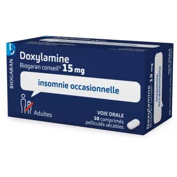 Doxylamine 15 mg Biogaran Raad 10 tabletten met breukstreep