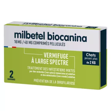 Biocanina Milbetel Vermifuge Chat 2 comprimés