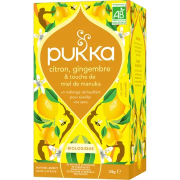 Травяной чай Pukka BIo Lemon Ginger & Manuka Honey 20 пакетиков