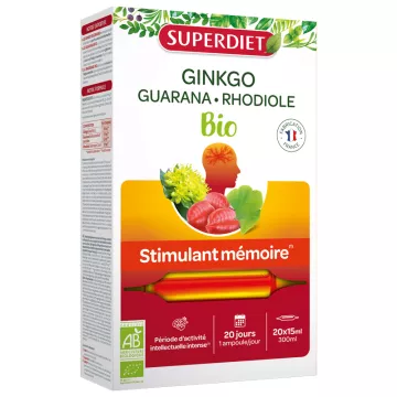 Superdiet Ginkgo Guarana Rodiole 20 flesjes