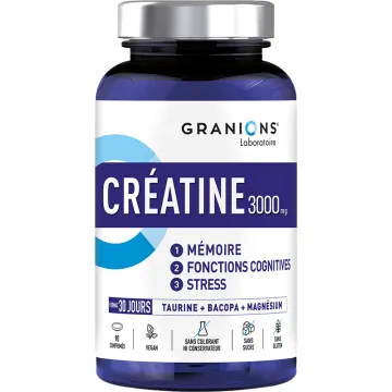 Créatine monohydrate 3000 mg 180 gélules Granions