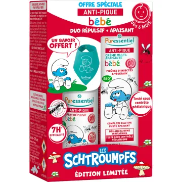 Puressentiel Anti-Pique Baby Repellent + Smurfs Soothing Cream Set