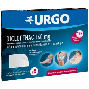 Urgo Diclofenac 140 mg 5 pensos 