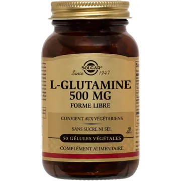Solgar L-Glutamin 500 mg (freie Form) 50 pflanzliche Kapseln