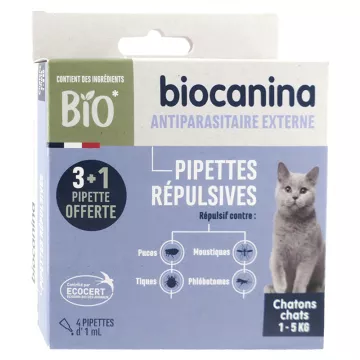 Pipetas Biocanina Repelente de Gatos Gatitos Bio X3