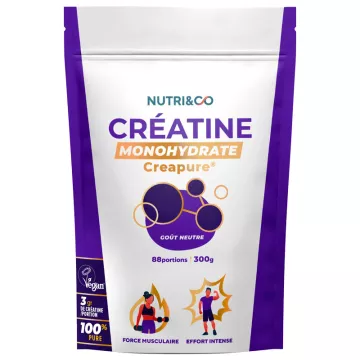 Nutri&Co Créatine Monohydrate 300 gr 3 Mois