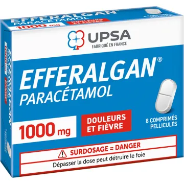 EfferalganMed Paracetamol 1000 mg, 8 comprimidos recubiertos