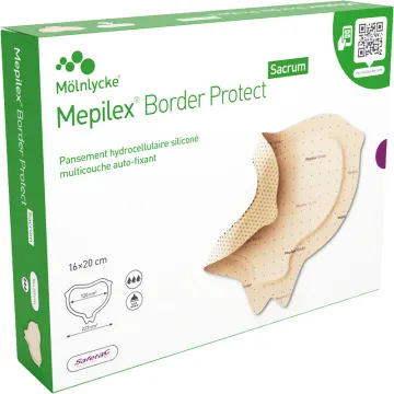 Penso hidrocelular autofixante de silicone Mepilex Border Protect Sacrum