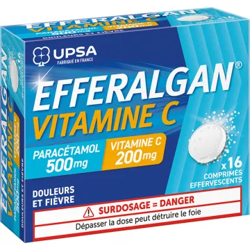 Efferalgan Vitamina C Paracetamol 500 mg/200 mg 16 comprimidos efervescentes