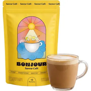 Bonjour Boisson Champignons Adaptogènes Saveur Café 15 portions 90g