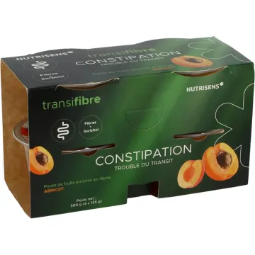 Nutrisens Transifibre Purè di frutta per la stitichezza 4x125g
