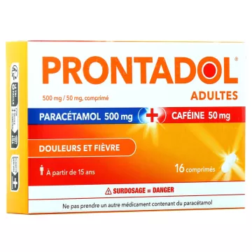 PRONTADOL 500mg paracetamol 50mg cafeína 16 comprimidos