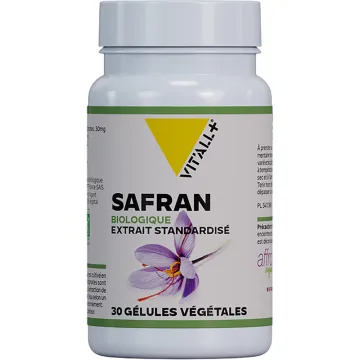 Vitall+ Biologische saffraan 30 plantaardige capsules