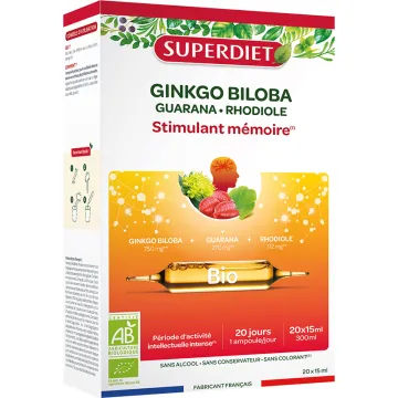 Superdieet Ginkgo Guarana Rhodiola 20 flesjes
