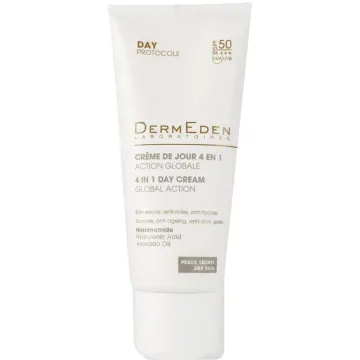 DermEden Day Protocolo Creme de Dia 4 em 1 FPS 50 para Peles Secas