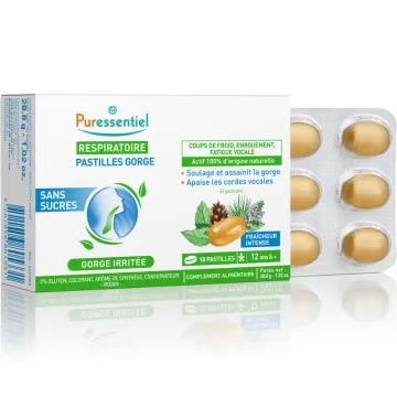 Puressentiel Respiratory Sugar-Free Throat Lozenges with Intense Freshness