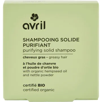 Avril Organic Zuiverende Vaste Shampoo Vet Haar 60 g