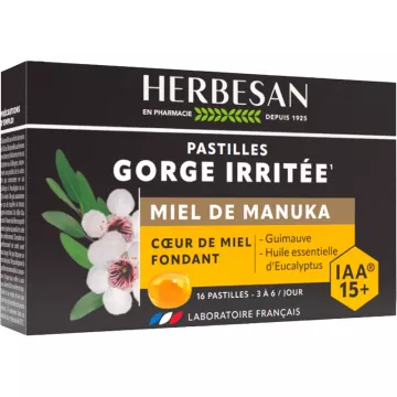 Herbesan Pastilles Gorge Miel de Manuka IAA 15+