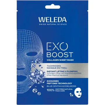 Exo Boost Collagen Tuchmaske Blauer Enzian Edelweiss Weleda x1