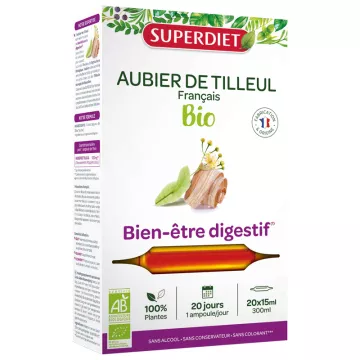 Superdiet Aubier de Tilleul Bien Être Digestif  Bio 20 ampoules