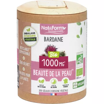 Nat & Form Bardana Belleza de la Piel BIO 200 cápsulas vegetales 