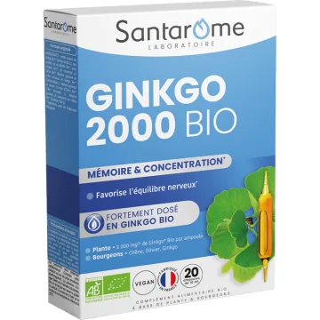 Santarome Ginkgo Bio 2000 20 ampolas 10ml