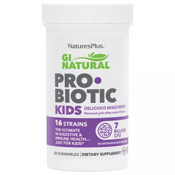 Natures Plus GI Natural Probiotique Kids 30 chewable tablets 