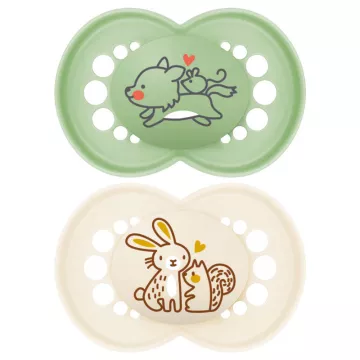 Mam Pacifier Original Colors of Nature +6 Months Pattern set of 2 Ref 49