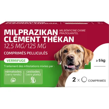 Milprazikan Desparasitante para cães, 2 comprimidos, Clément Thékan