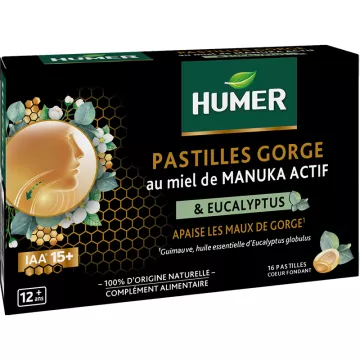 Humer Manuka Honey Liquid Heart Pastilles IAA 15+ Box of 16 pastilles
