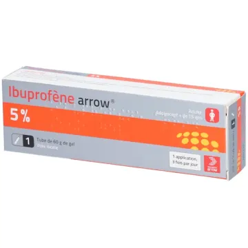 Ibuprofène Arrow 5% Gel pour Entorse, Contusions, Tendinites 100 g