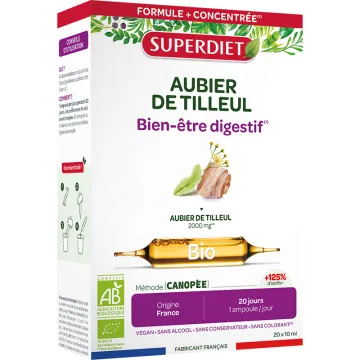 Superdiet Aubier de Tilleul Bien Être Digestif  Bio 20 ampoules