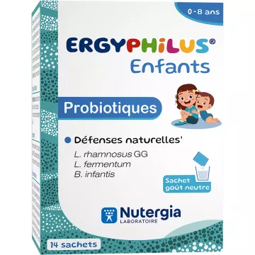 Ergyphilus Crianças Nutergia Microbiotes Defesas Naturais 14 saquetas