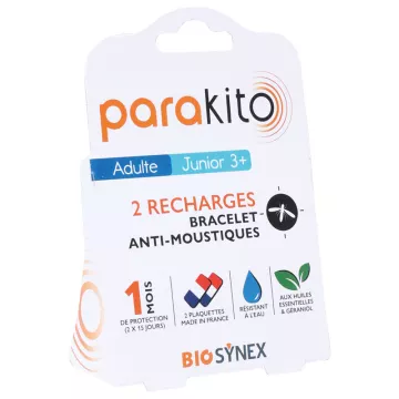Parakito Recharges Bracelet Anti-Mousitques x2