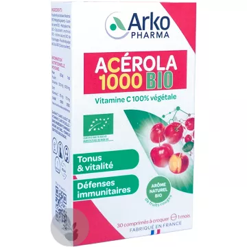 Arkopharma Acerola 1000 Vitamina C Orgánica 100% Extractos Vegetales