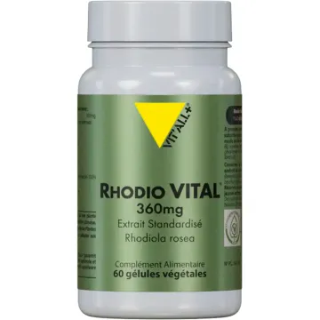 Vitall+ Rhodio Vital Rhodiola 360mg Gestandaardiseerd Extract 60 plantaardige capsules