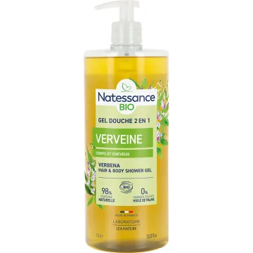 Natessance Shampoo doccia tonificante alla verbena di limone Bio 1 L