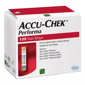 Accu-Chek de monitoreo de glucosa en sangre PERFORMA 100 TIRAS