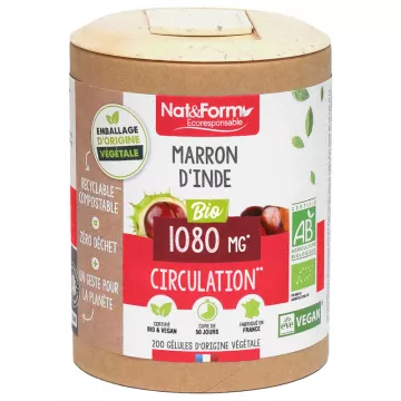 Nat & Form Marron D'inde Bio 200 Gélules Végétales Eco 