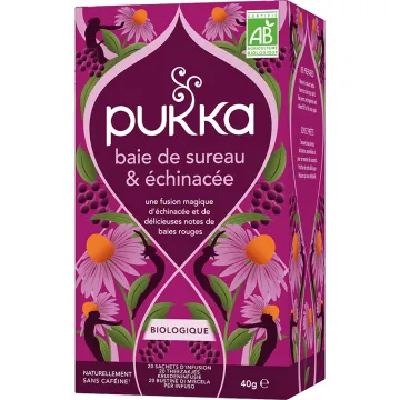 Pukka Organic Elderberry & Echinacea Herbal Tea, 20 Tea Bags
