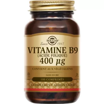 Solgar Vitamina B9 Ácido fólico 400 µg 100 comprimidos