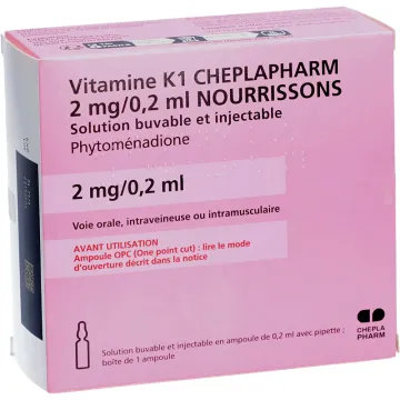 Vitamine K1 Cheplapharm 2mg/0,2ml Nourrissons 1 Ampoule